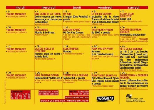 Prochaine date le 21 juin au Karambole Café