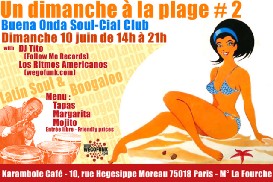 Dimanche 10 juin à la Plage : Let's Boogaloo! :: Brunch musical au Karambole Café Dimanche 10 juin à la Plage : Let's Boogaloo! :: Brunch musical au Karambole Café