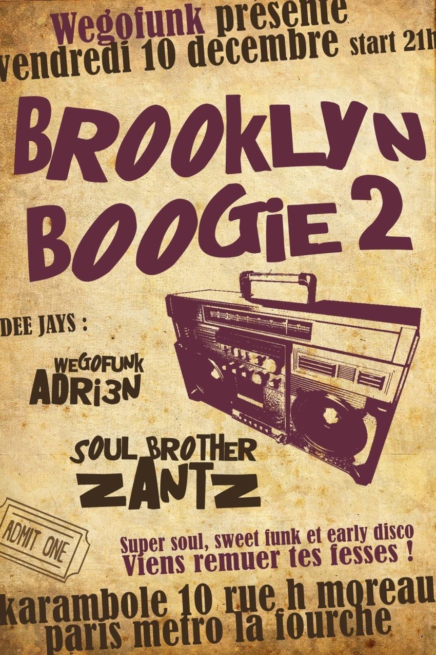 Brooklyn Boogie #2, une nuit dédiée à la old school from NY, vendredi 10 décembre à Paris