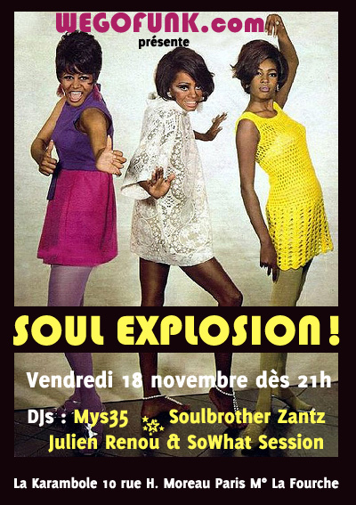 Soirée Soul Explosion avec Wegofunk à La Karambole, dans le cadre des Nuits Capitales, le 18 novembre