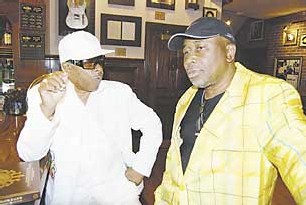 Larry Dodson (left) and James Alexander of the funk group The Bar-Kays,